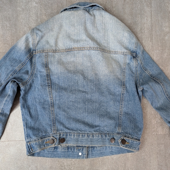 Life In Progress Jacket Womens Medium Blue Denim Button Front Crop Jean Jacket - Picture 2 of 8